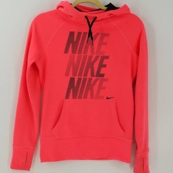 Nike Logo Therma-Fit Hot Pick Logo Pullover Hoodie Sweater Pink Size XS - Picture 2 of 6